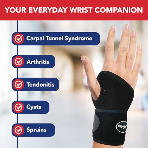 Adjustable Copper-Infused Wrist Brace for Carpal Tunnel & Tendonitis - Single