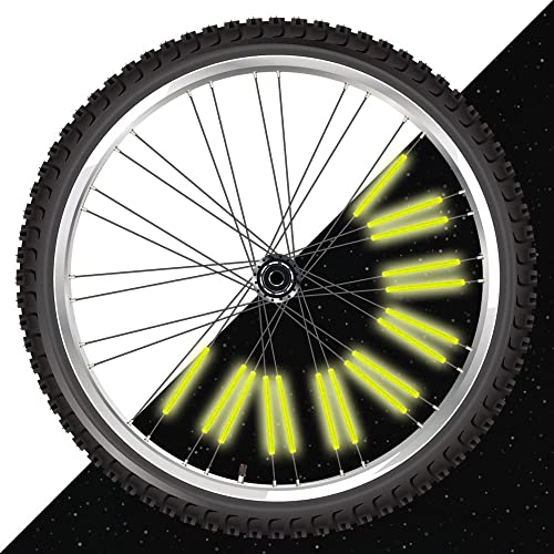 Bicycle Spoke Reflectors - 48Pcs Yellow for Night Riding