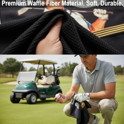 Golf Towel with Club Cleaning Bags & Ball Cleaner Pouch - 24x16"
