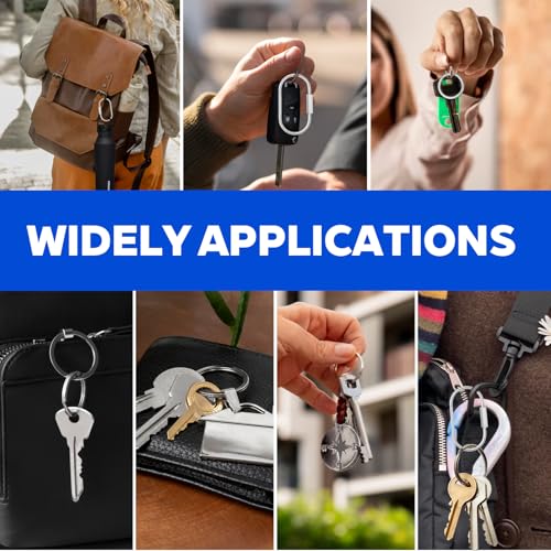 Brass Screw Lock Keychain with 4 Rings - Durable Silver Key Holder