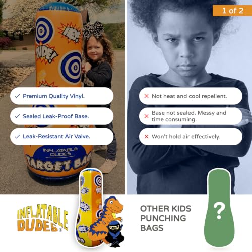 47 Inch Kids Punching Bag with Sand Base | Rex/Ninja Dino-Trex Inflatable