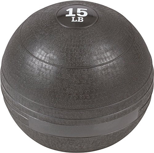 15lbs Slam Medicine Ball - Sand Filled, No Bounce, Gray