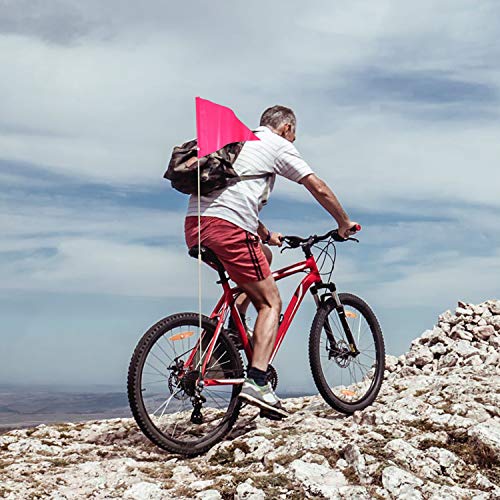 6ft Reflective Bike Safety Flag with Pole - Pink