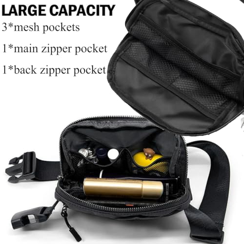 Mini Belt Bag Black Fanny Pack - Adjustable Crossbody Waist Pack