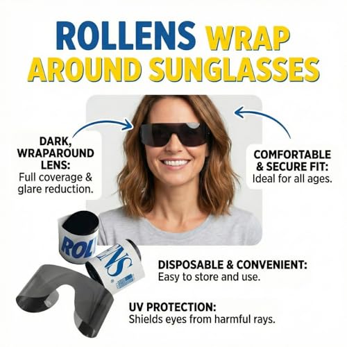 Wrap-Around Disposable Sunglasses with 100% UV Protection - 3 Pack