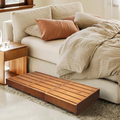 Wooden Step Stool with Non-Slip Pads - 35” Outdoor Height - Oak