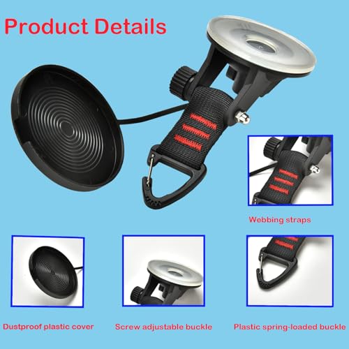 Heavy-Duty Suction Cup Anchors with Hooks – 4Pack Car Camping Tarp Tension & Window Mounts