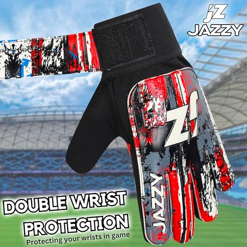 Youth Soccer Goalie Gloves - Size 4 for Ages 6-9 - Red1