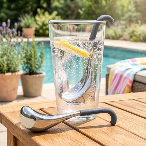 Final Touch Stainless Steel Beverage Chilling Wands Set of 2 with Case - Keeps Drinks Cold