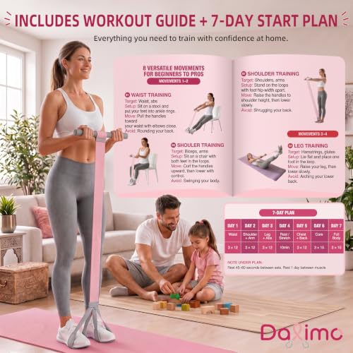 Pedal Resistance Band for Core Workout - Break-Resistant Fabric, Pink