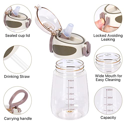 BPA-Free Lightweight Water Bottle with Straw 14oz - Pink