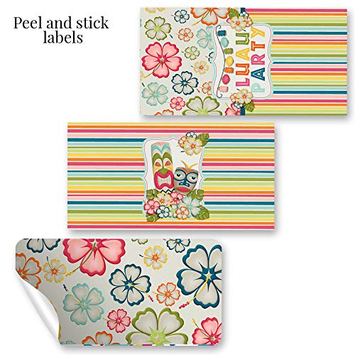 Tropical Luau Hawaiian Candy Bar Wrappers – 45 Pack, 1.4 x 2.6 in Labels, Amanda Creation (Variation: Tropical Luau Hawaiian)