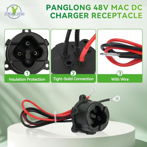 Panglong 48V MAC DC Charger Plug Receptacle for Yamaha G29 Golf Cart - OEM# JW9-H6181-00