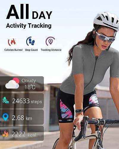 Health Fitness Tracker with Heart Rate, Blood Oxygen & Sleep - Spaceblack