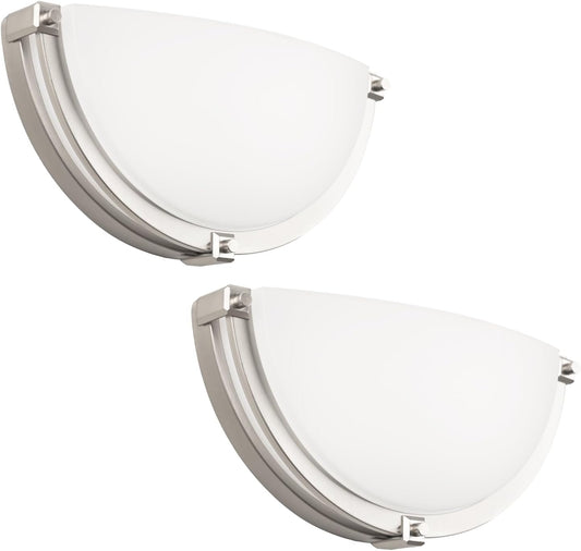 Modern 13-Inch Dimmable LED Wall Sconce - Adjustable Color Temperature, Brushed Nickel (2 Pack) for Bathroom Vanity