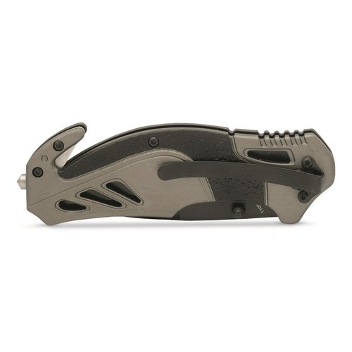 Smith & Wesson 8in High Carbon S.S. Spring Assisted Folding Knife with 3.25in Serrated Drop Point Blade and Rubberized Aluminum Handle for Outdoor Survival and EDC