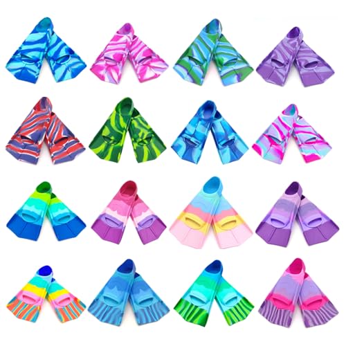 Kids Colorful Flexible Silicone Swim Fins - AAB-3XS (8-11.5) - Training & Snorkeling