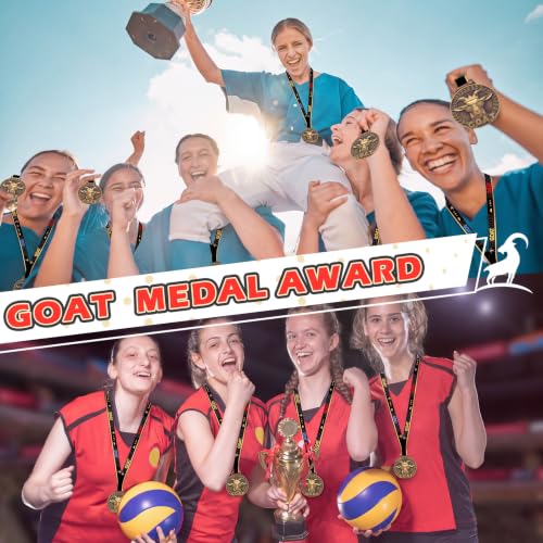 Goat Design Award Medals with Ribbon - 12 Pack Sports Prizes