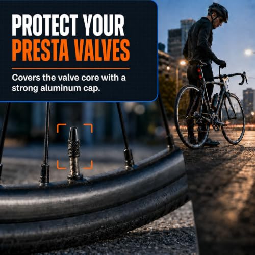 Anodized Aluminum Presta Valve Caps - Pocket Rocket Black (4 Pack)