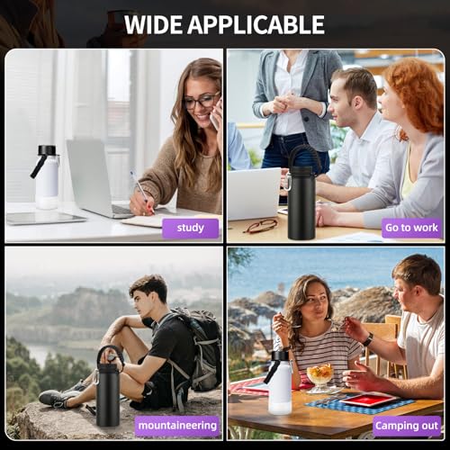 Paracord Water Bottle Handle Strap with Carabiner - 2 Pack Black