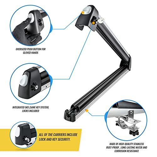Aluminum Ski Roof Rack - Holds 6 Pairs Skis or 4 Snowboards - Large