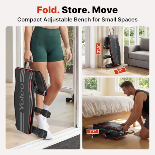 Adjustable Weight Bench with 84 Positions, Foldable Gym Bench