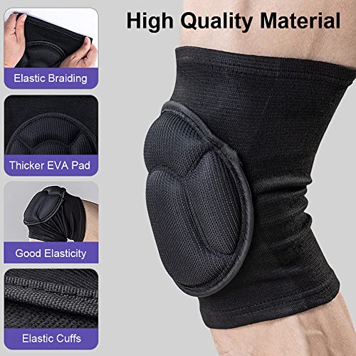 Soft Knee Pads for Work, Volleyball & Basketball - Small, Black