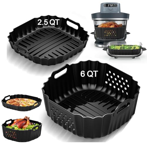 HOMELYLIFE Silicone Air Fryer Liners for Ninja Crispi Pro AS101CY 6QT & 2.5QT Set