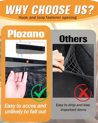 PLOZANO 32 Inch Boat Storage Bag with 3 Divisions, Adjustable Mesh Organizer for Tackle & Life Jackets