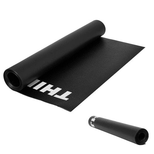 Thinvik Bike Mat for Peloton Spinning Bike & Wahoo Kickr 30×72in Bicycle Trainer Mat for Cycleops Rowe Indoor Cycling Exercise Stationary Bike mat with Stone Texture (Updated 6mm)