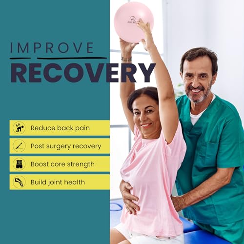9-Inch Pilates Ball - Anti-Burst PVC, Between-Knees Stability - Rose