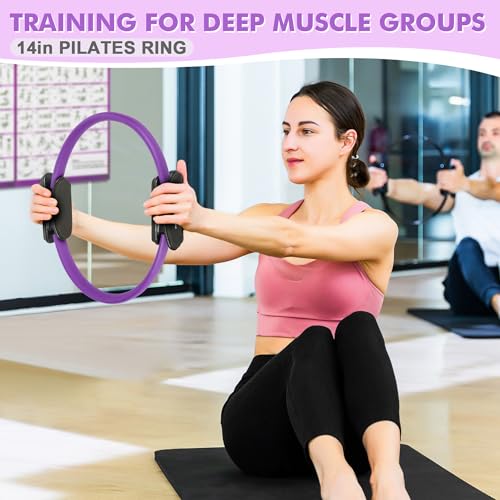 Pilates Ring Set with Resistance Bands & Ball - Basic-level Purple