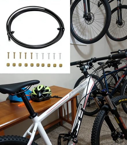 2500mm Bike Hydraulic Brake Hose Kit - Black with Brass Ferrules