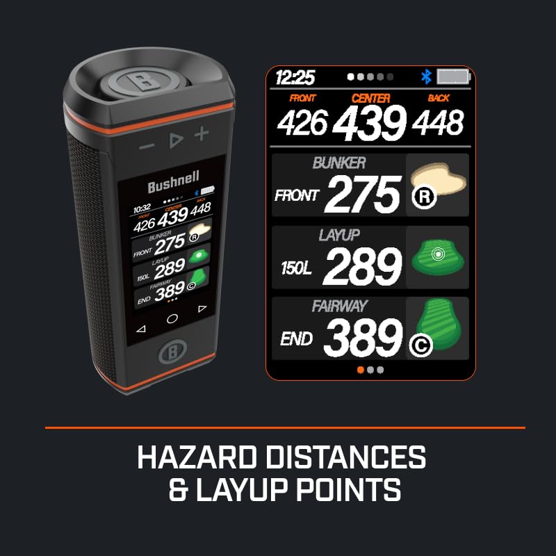 Wingman HD GPS Golf Speaker - 3.5" Touchscreen, 360° Audio, Magnetic Cart Mount