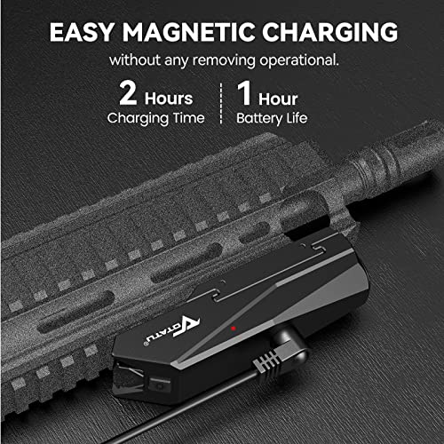 VOTATU PL50 Tactical Flashlight for Rifle - 1450 Lumens Weapon Light Compatible with Picatinny Rail, Magnetic USB Rechargeable, High/Low Modes
