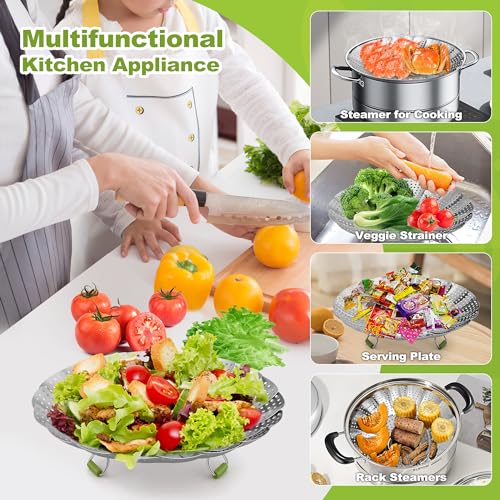 Stainless Steel Vegetable Steamer Basket - Expandable 5.5" to 9"