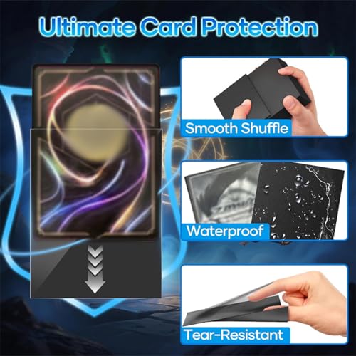 100 Premium Black Card Sleeves for Trading Cards - Matte Finish