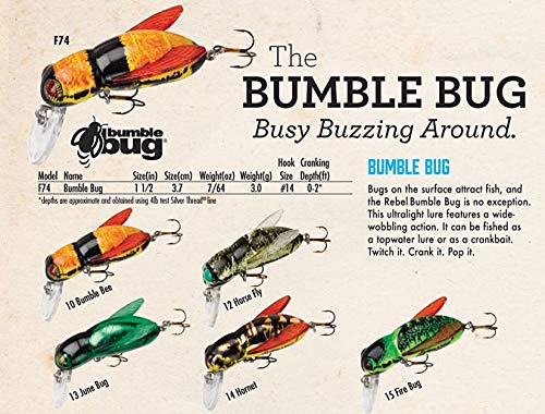 Bumble Bug Topwater Fishing Lure - 1 1/2 Inch, 7/64 Ounce