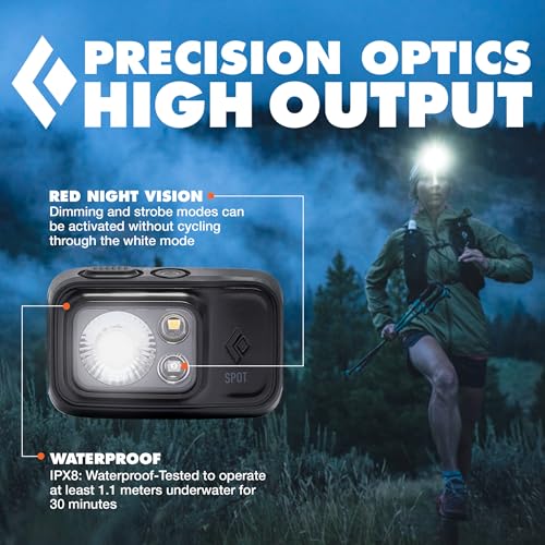 400 Lumen Headlamp - Dimmable, Waterproof, BD Graphite