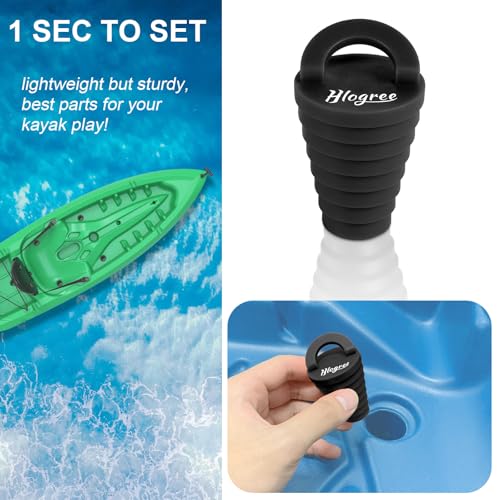 HLOGREE Universal Kayak & Boat Scupper Plugs 8 Pack, 1.35-1.55 inch Fit