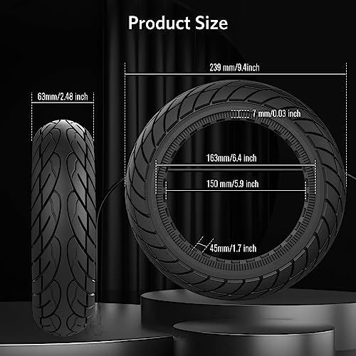 AA-2PCS Black 60/70-6.5 Solid Scooter Tire 10x2.5 Tires for Ninebot G30 Max/G30D