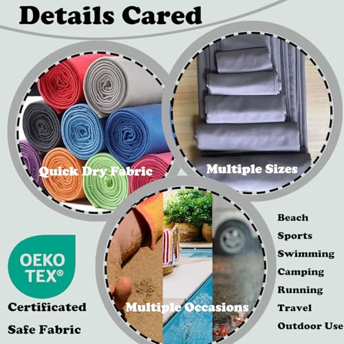 Quick Dry Microfiber Beach Towel - Lightweight Compressed 12"x24" - Light Purple