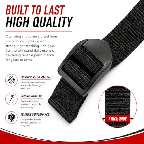 Rowing Machine Replacement Foot Straps - Black, 1 Pack