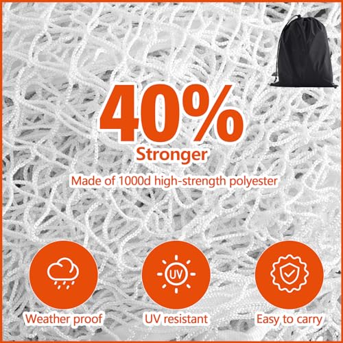 Lacrosse Goal Net Replacement - 6' x 6' & 6' x 7' - White Net 3mm