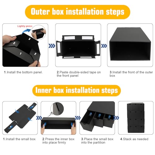 QLOUNI 9-600 CT Card Storage Boxes with 48 Dividers – 9000+ Card Organizer for TCG/MTG/YGO Baseball Cards