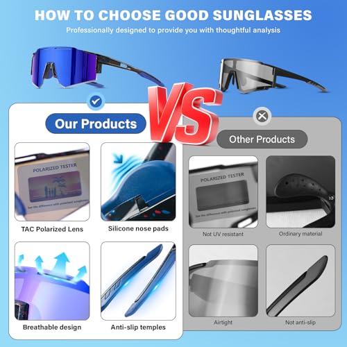 Polarized Kids Sunglasses - UV400 Protection, 5-Pack Deep Blue, Red, Green, Pink, White Frames