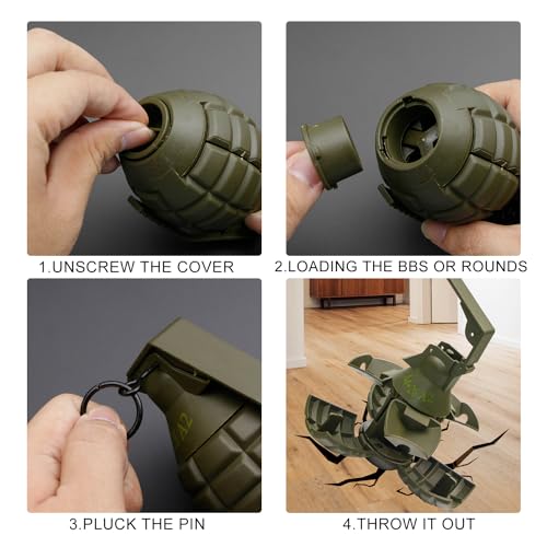 Spring Powered Toy Grenade for Tactical Battle Games - M26 Black & Green