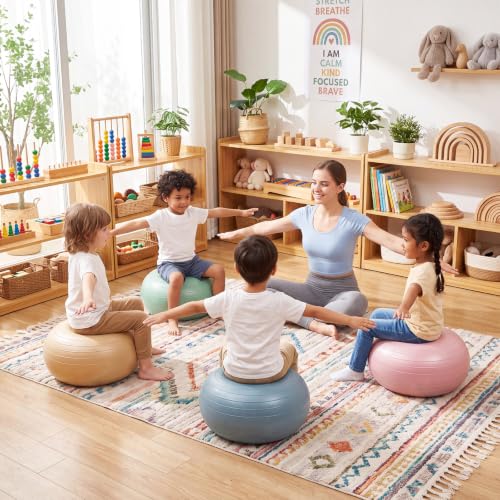 Inflatable Yoga Donut Ball Chairs - 4 Pcs Boho Color Set