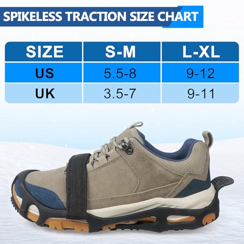 Spikeless Shoe Cleats - Anti-Slip Rubber Covers for Roofing & Wet Surfaces - Large/X-Large