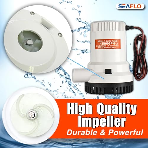 SEAFLO 1500 GPH Bilge Pump 12V Marine Submersible Pump with Anti-Airlock